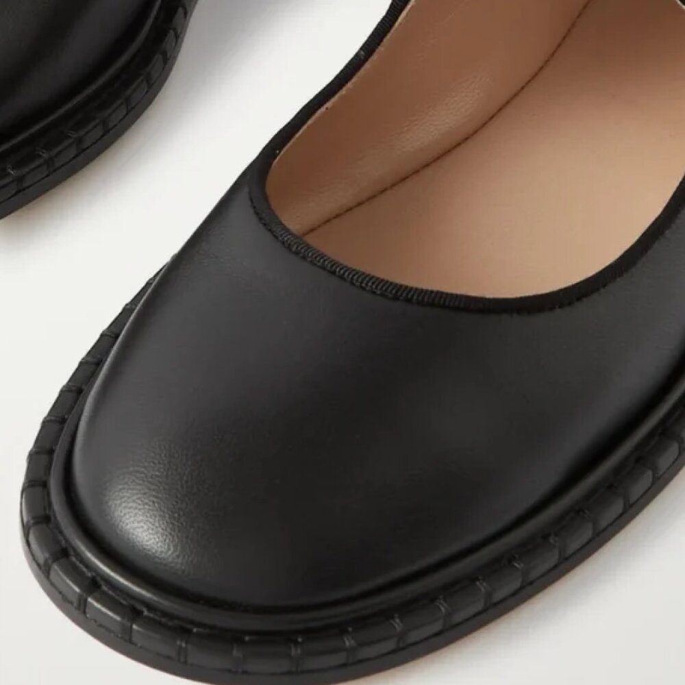 Chloe Black Leather Mary Jane Flats - Picture 4 of 8